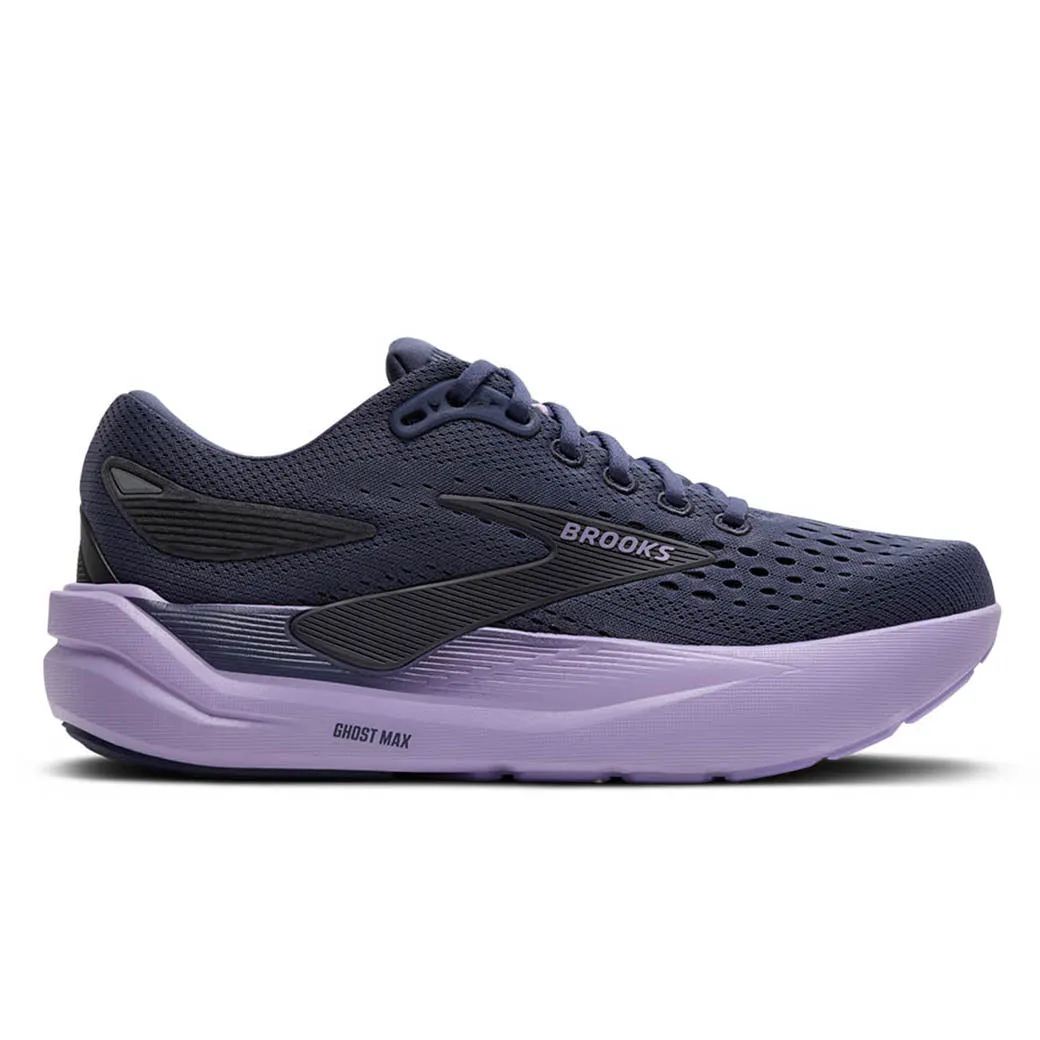 Ventilated Sides sports footgear Womens Brooks Running Ghost Max 3 in Nightshadow/Ebony/Purple