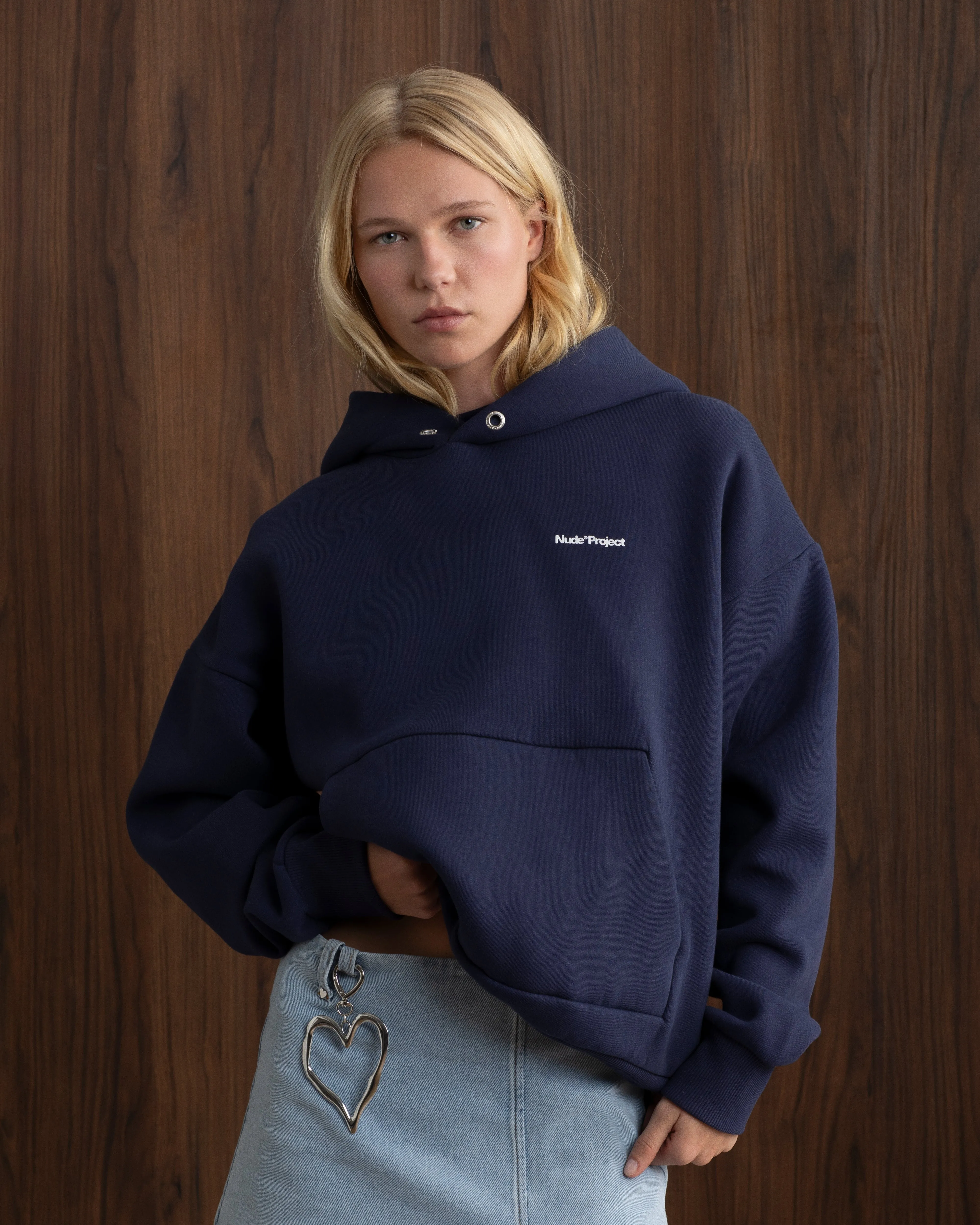 Origins Hoodie Navy Minimalist Style