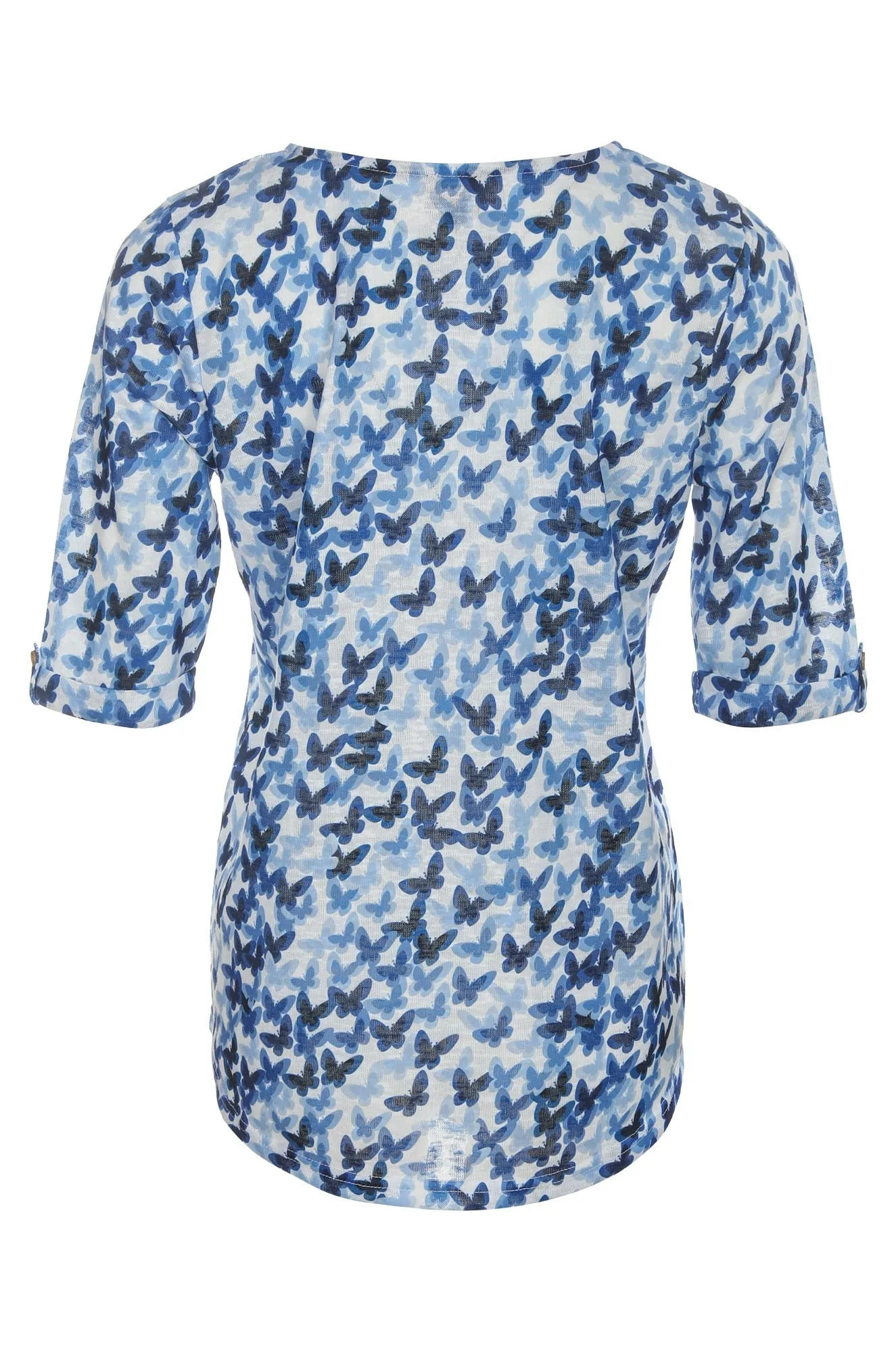 NonRestrictive Movement Top | BLUE BUTTERFLIES | 6802C1
