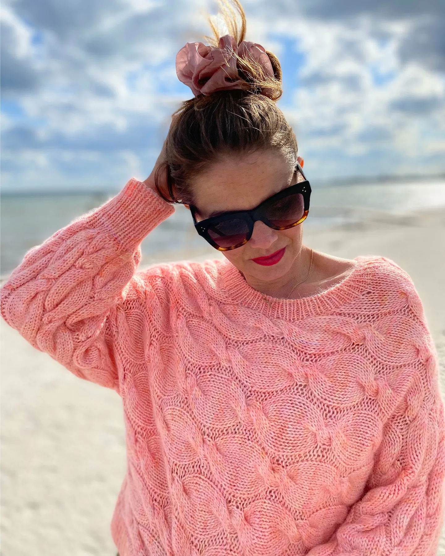 Waffle Knit Texture Thermoregulating Fabric Ma Cherie Bon Bon Sweater Dansk