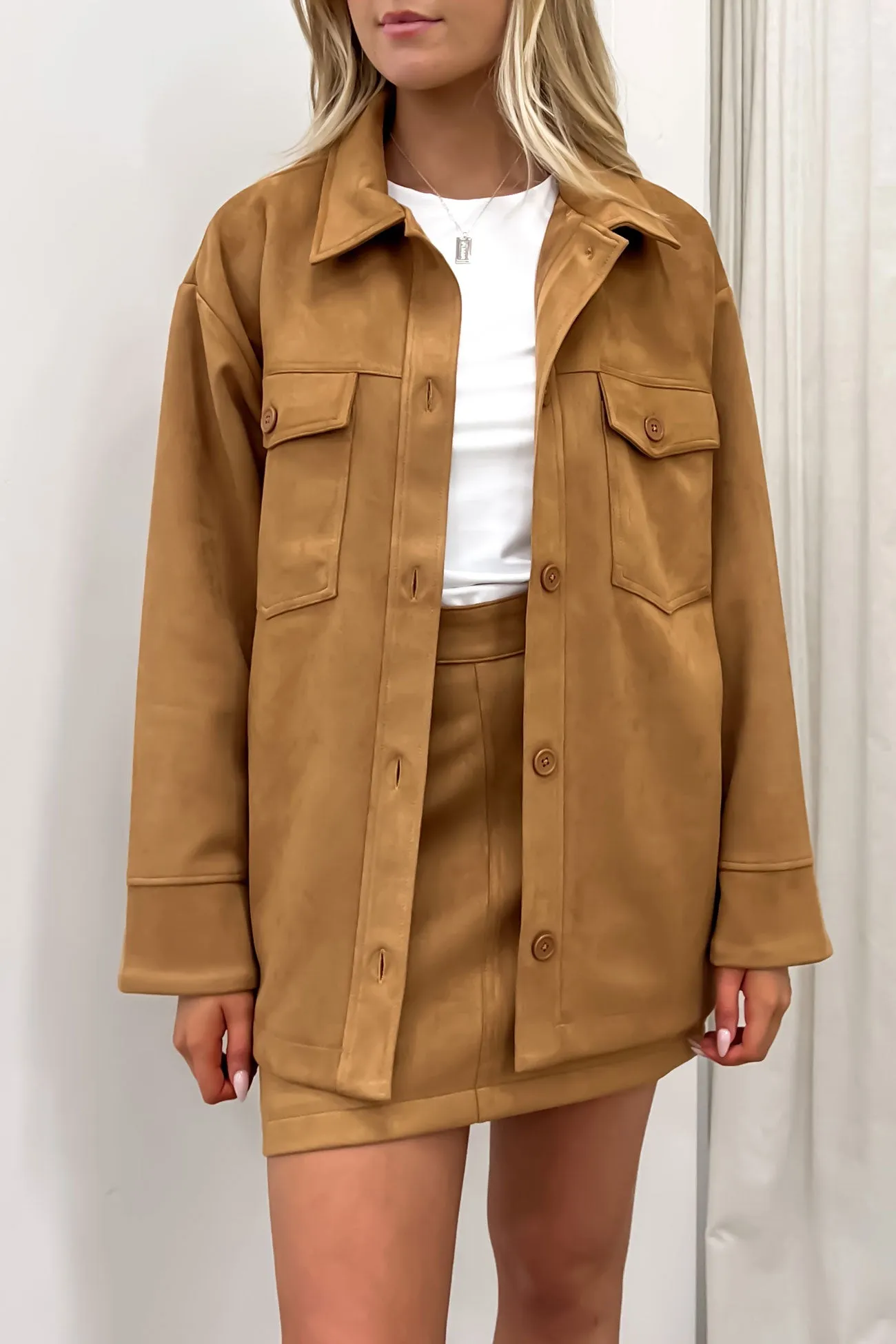 Dallas Suede Jacket Tan Soft Shell Material Breathable Technology