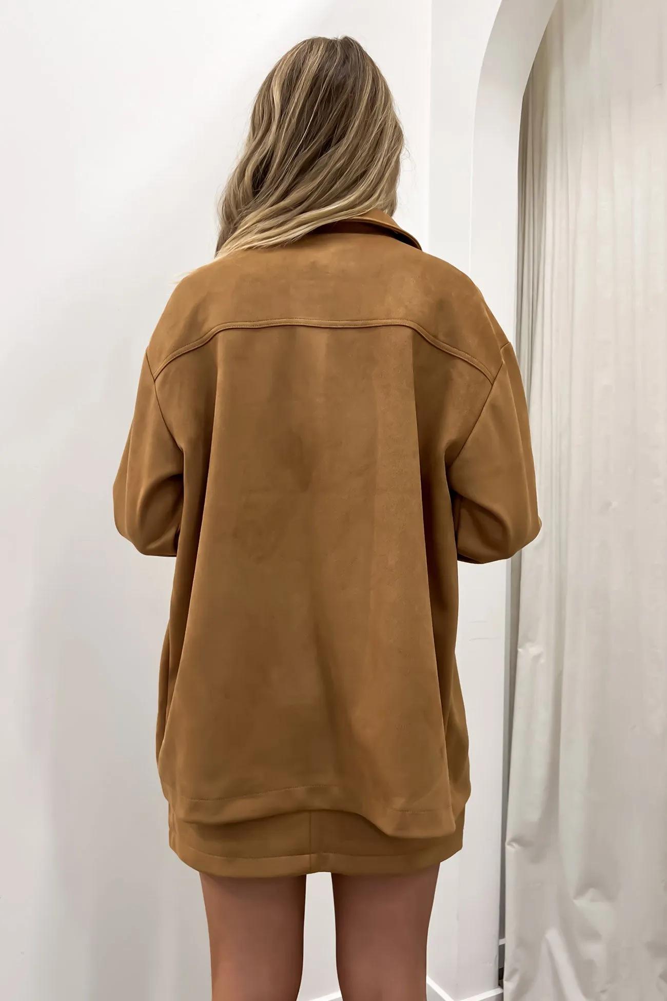 Cross Ventilation Panels WindproofDesign Dallas Suede Jacket Tan