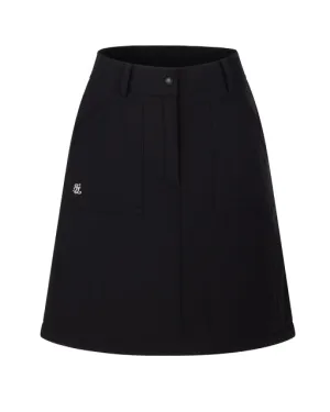Padded flare Mid Length skirt -Black Travel Ready