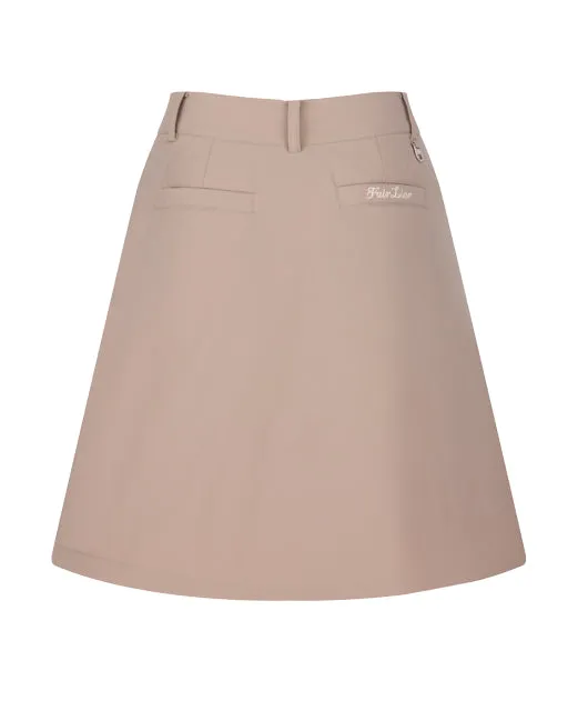 Sporty Edge A Line Cut Padded flare Mid Length skirt -Cocoa
