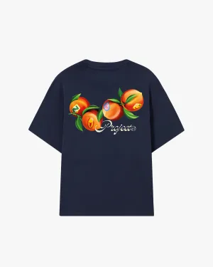 Relaxed Style casual top Peach Tee Navy