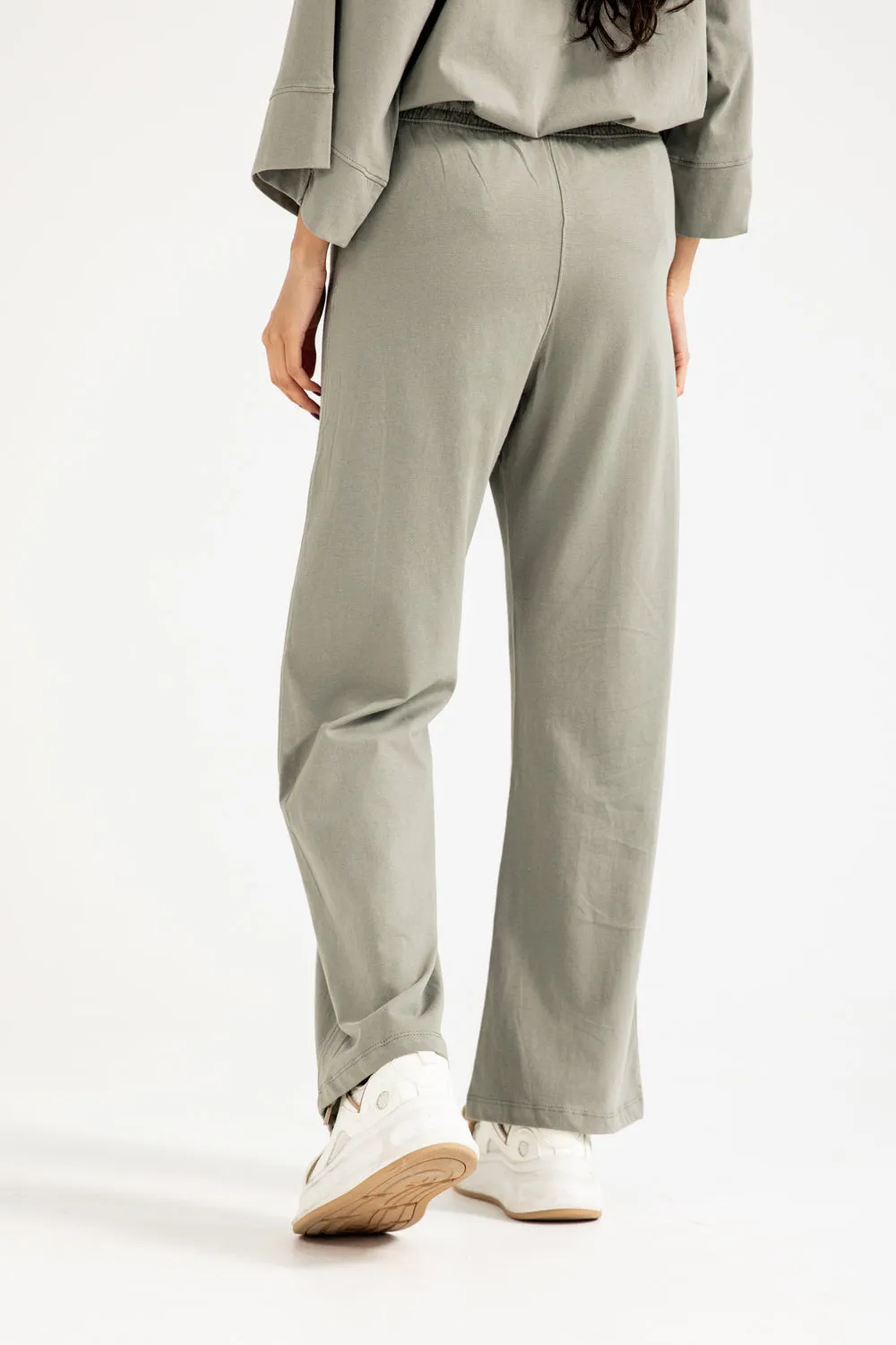 WIDE LEG TROUSERS Polyester fabric