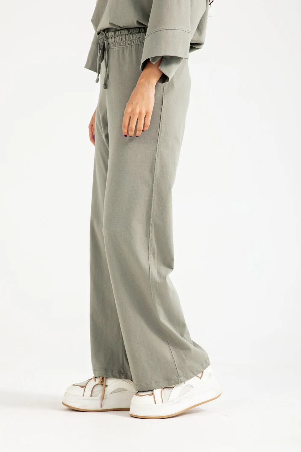 Eco Dye Process Quick drying material WIDE LEG TROUSERS