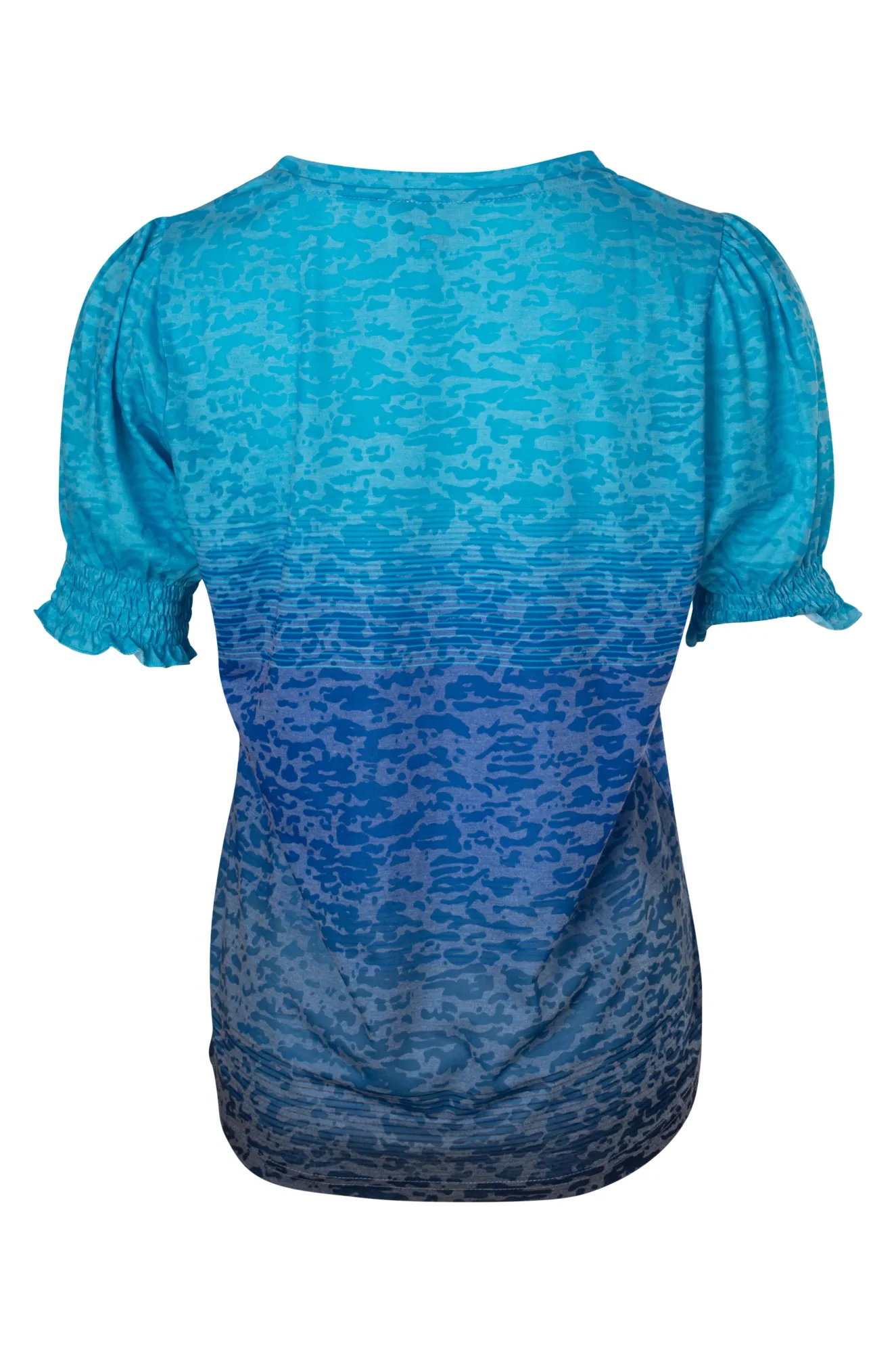 Street Wear Elegant Tunic Burnout Top with puff sleeve | BLUES HORIZON | 6055A1