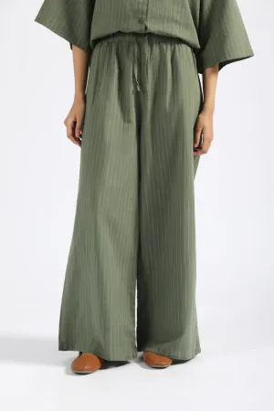 PINSTRIPES WIDE LEG TROUSERS Slim wear