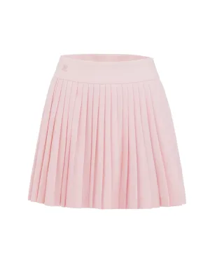 Pique pleated skirt - Pink Laser cut