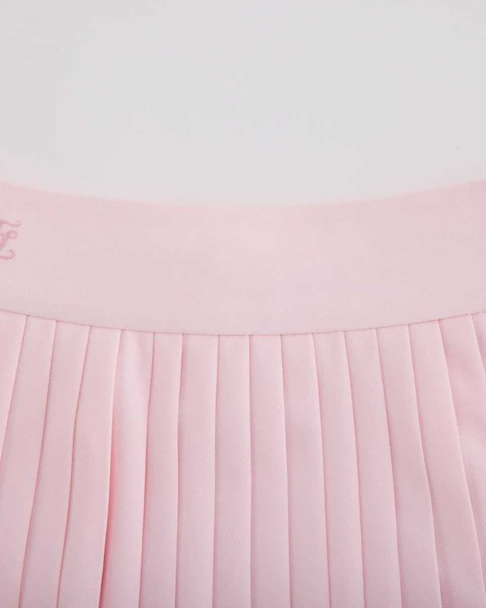 Relaxed Style Clean Fit Pique pleated skirt - Pink