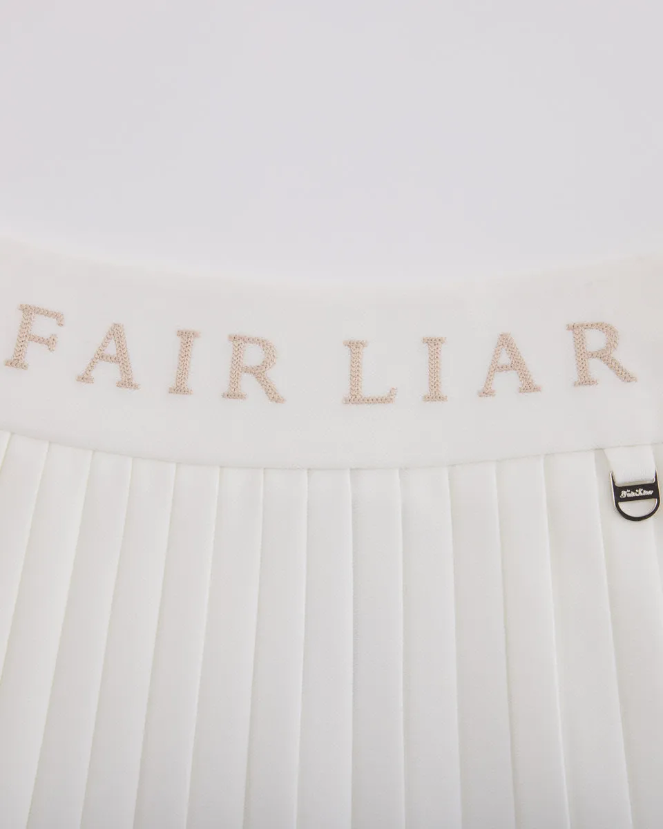 Urban Style Pique pleated skirt - White