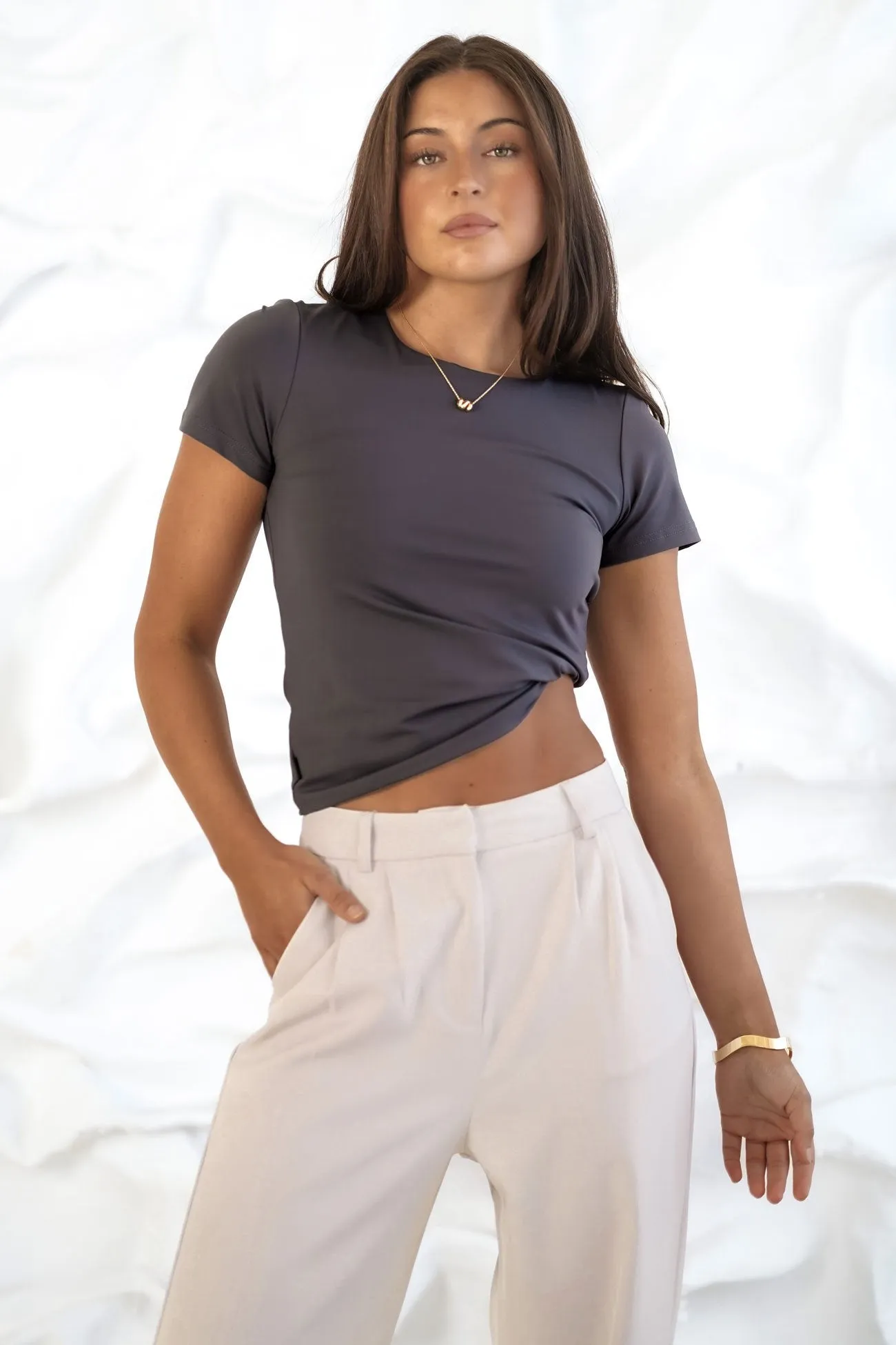 Alex Smooth Tee Charcoal Light Fit Wear