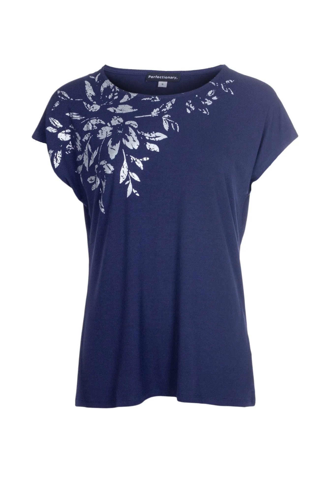 Plain Top Silver Foil print detail | NAVY/SILVER | 4532A1 Layered Paneling QuickReleaseClosures