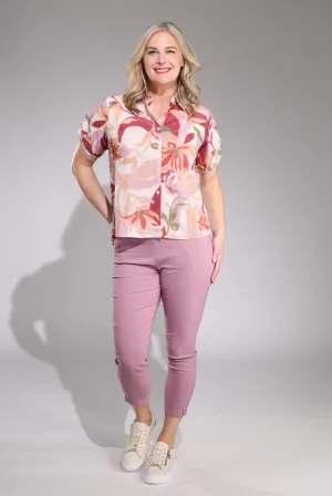 Platinum Bengaline Capri Pants | DUSKY ROSE | 6305C1 AntibacterialCoating