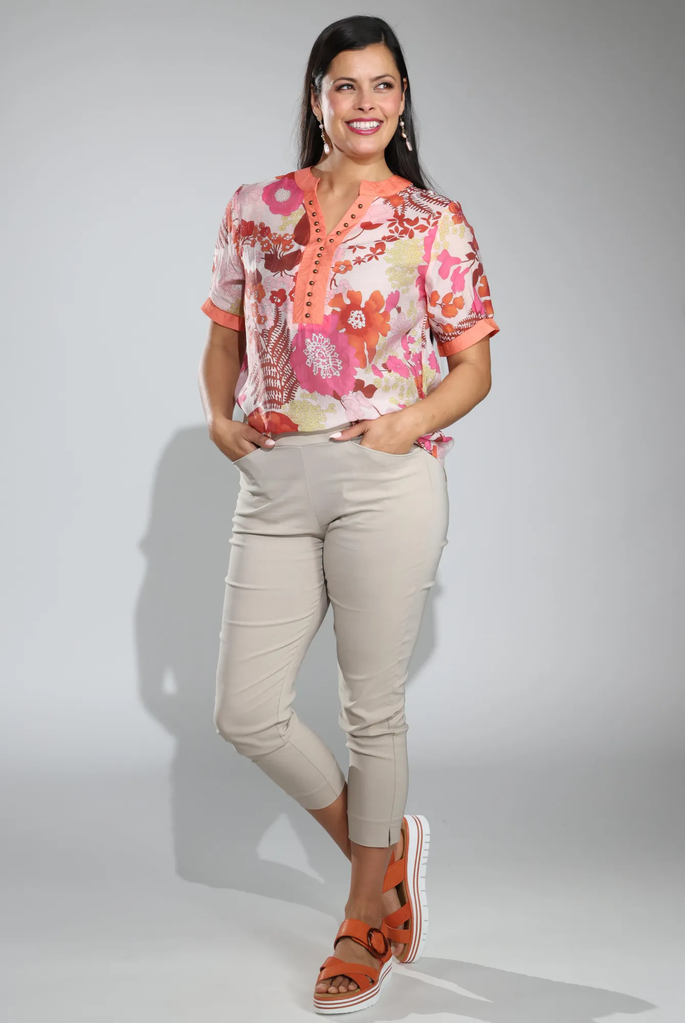 Abrasion resistant Platinum Bengaline Capri Pants | TAUPE | 6305C1