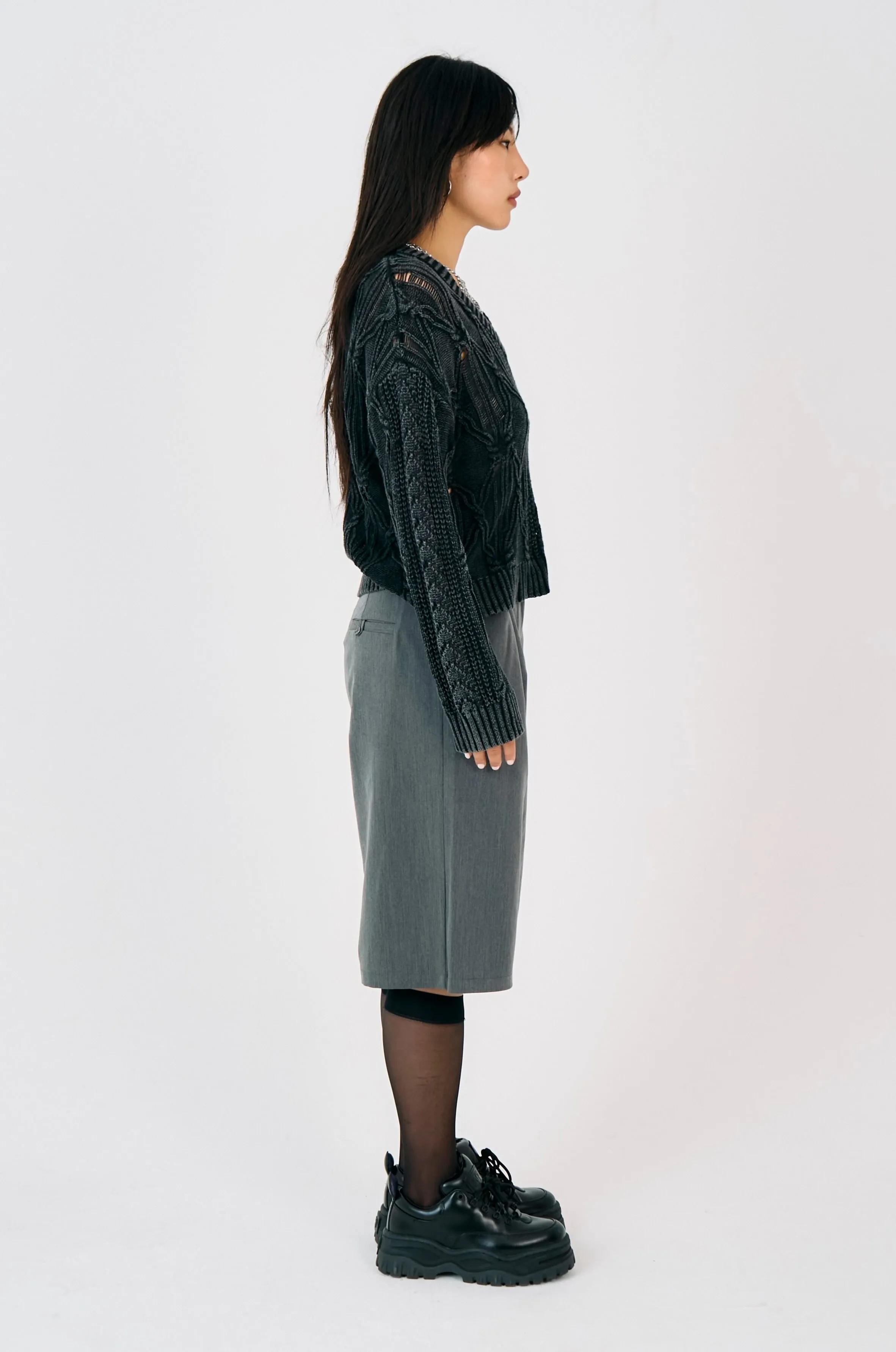 Format Acid Wash Knit Layered Look