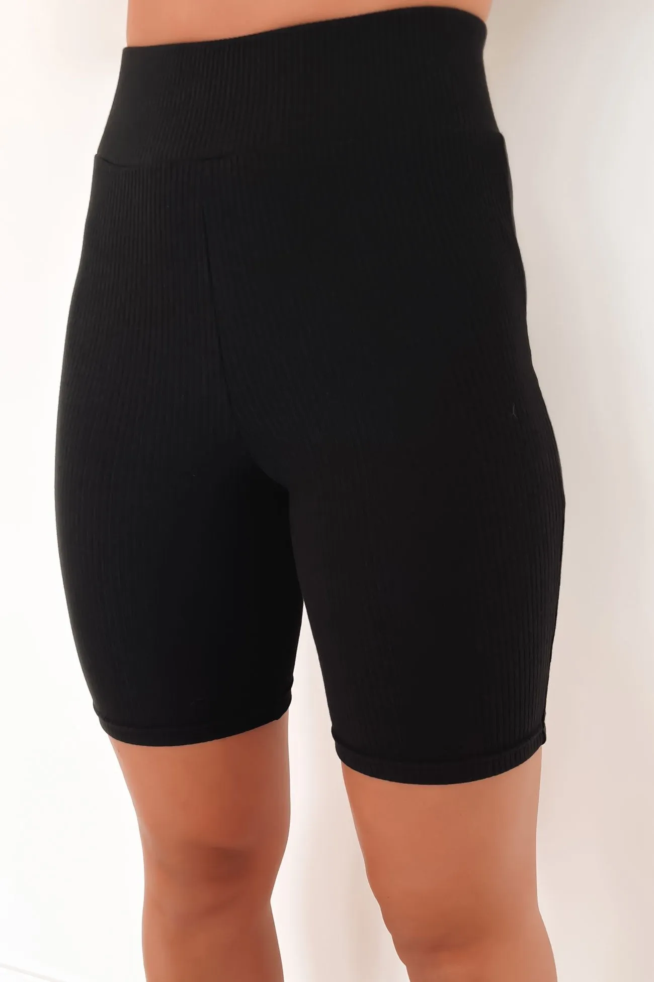 Core Ribbed Bike Short Black FoldableDesign