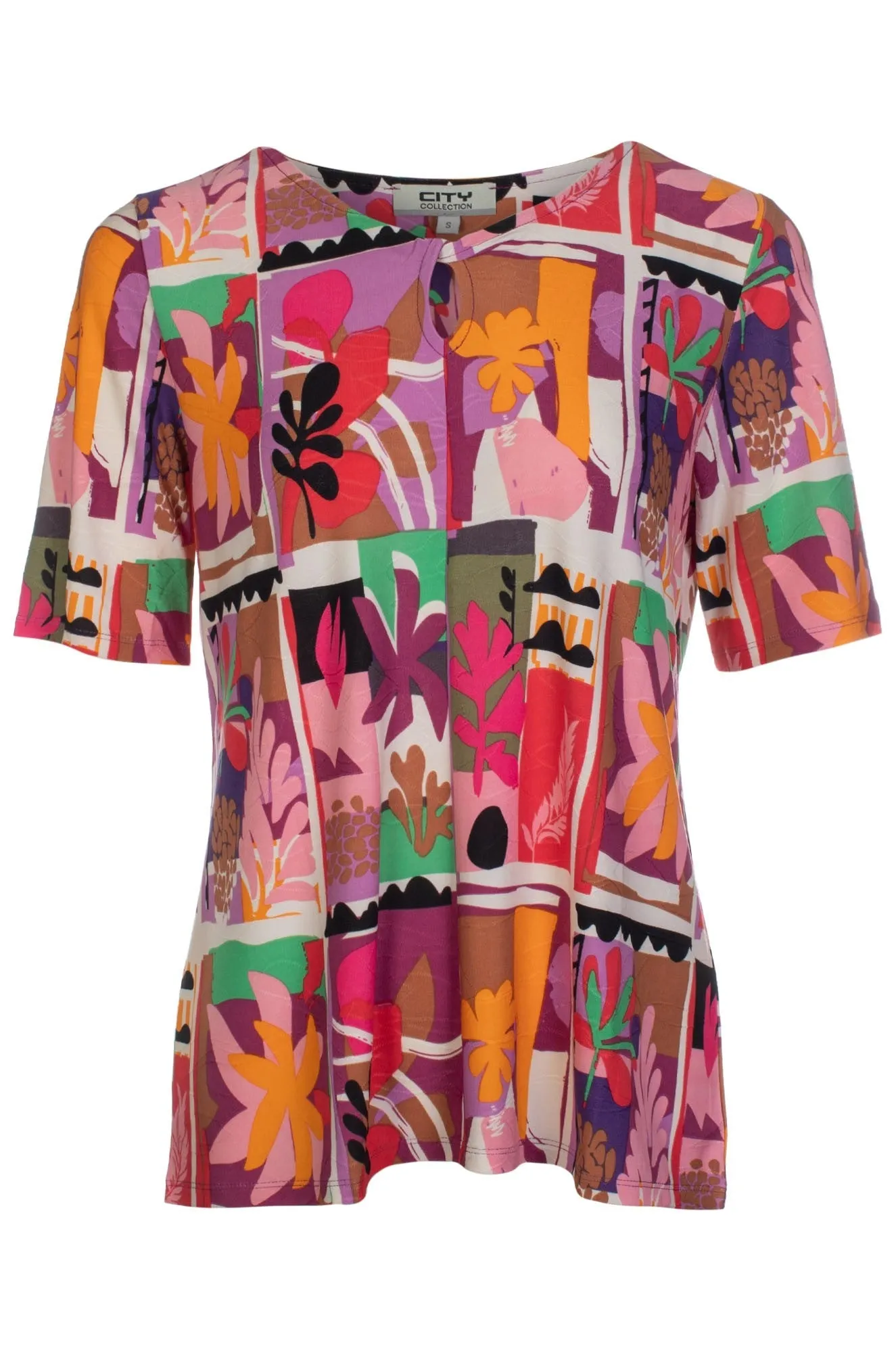 Printed Top | Multi Scenes | 7402C1 Pure Linen Blend Summer Style