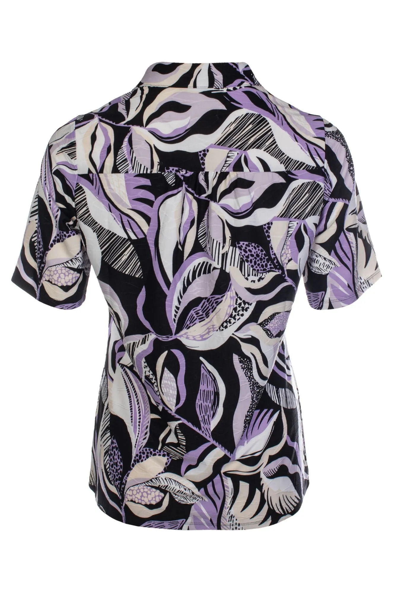 Fearless Mode Functional Jacket Polo Top | LILAC BLACK GARDEN | 9122C1