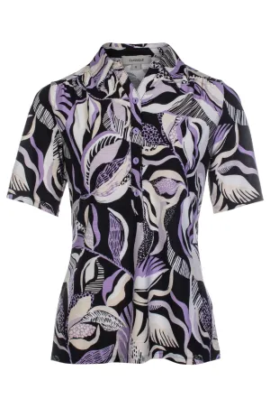 Polo Top | LILAC BLACK GARDEN | 9122C1 Trend Vibe AntiSlip Grip