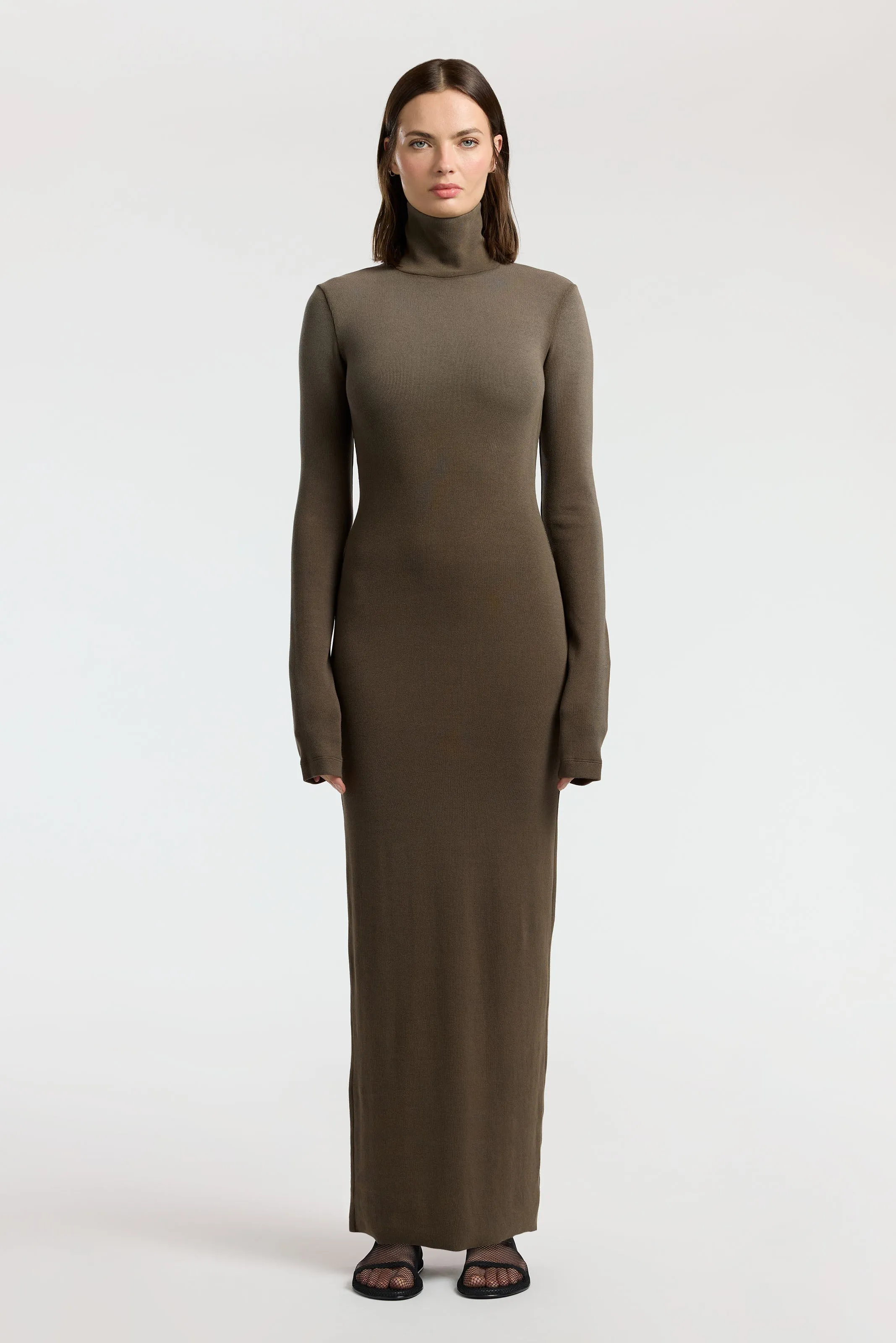 Soft-Lining Verona Turtleneck Maxi Dress