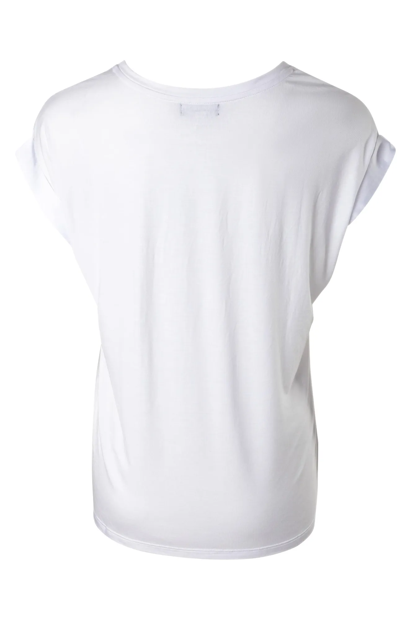 Euro Mood BiasCut Trims Satin Mix Top with knit back | WHITE | 4512A1