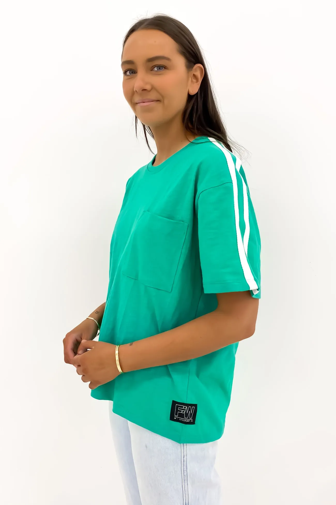 Unisex style Recycled Polyester Power Tee Bright Green