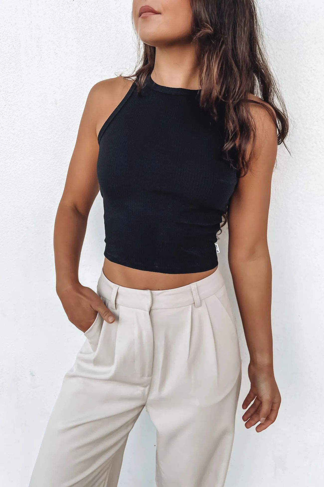 Vegan Mood Zah Core Rib Tank Black