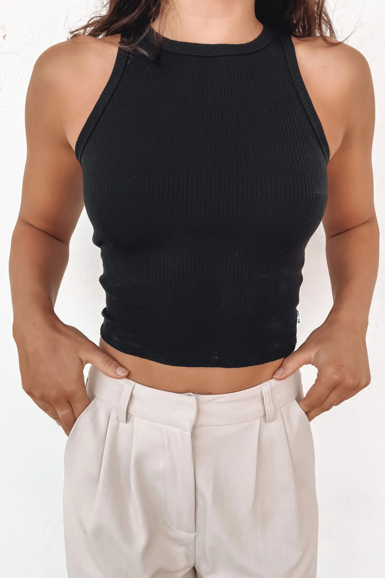 clean look Trans Glow Zah Core Rib Tank Black