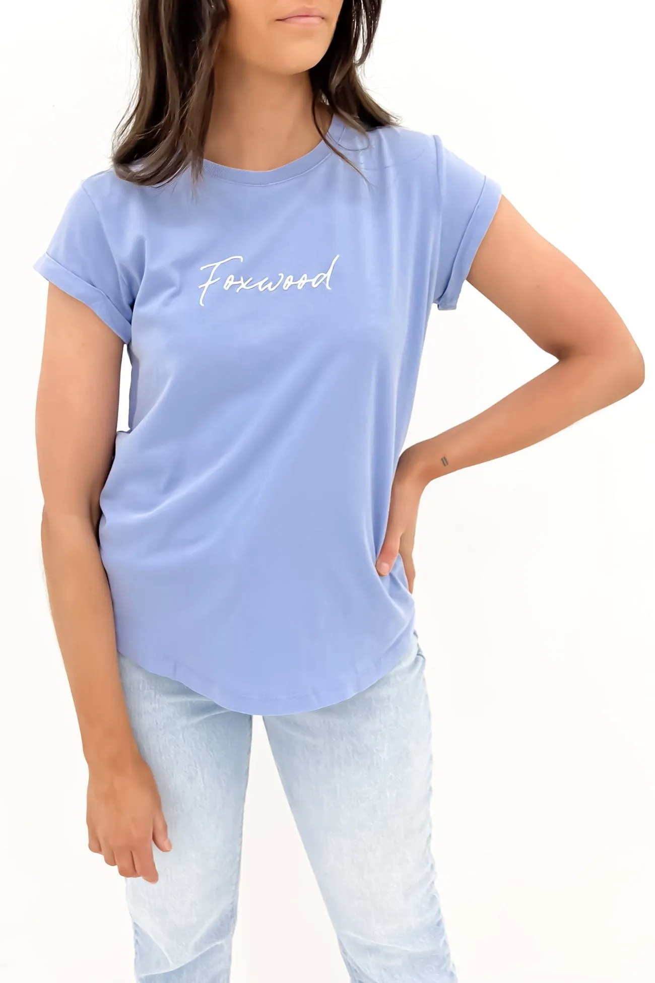 crew neck Signature Tee Light Blue
