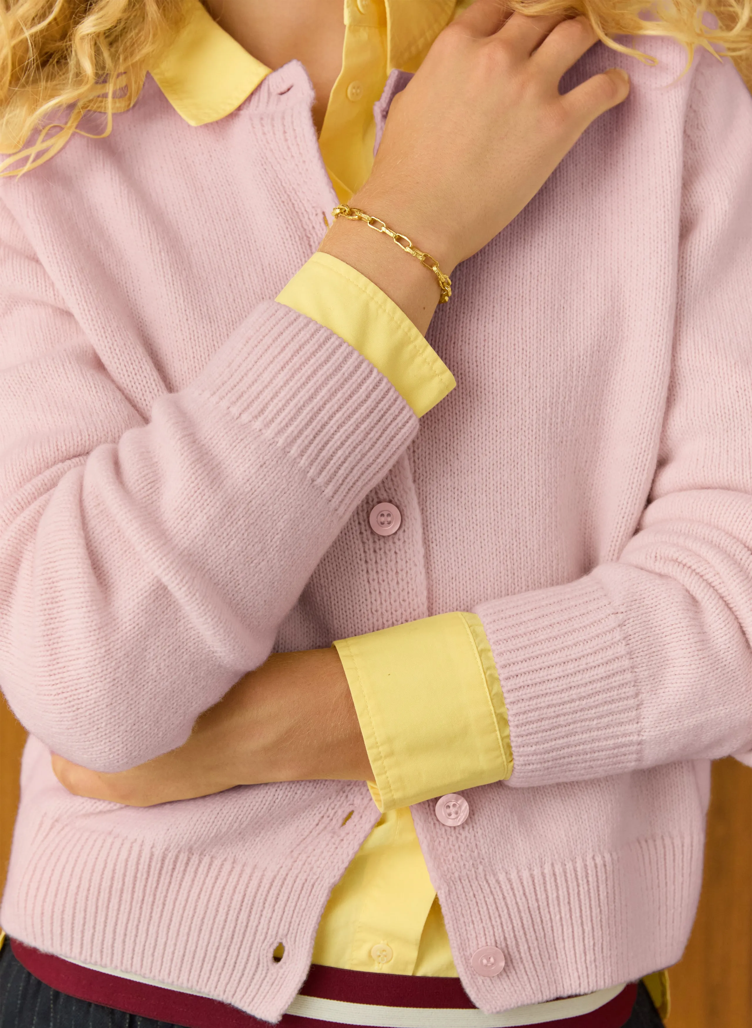 TemperatureRegulating Yarn Breathable Material Marie Wool Blend?Crew Neck Cardigan