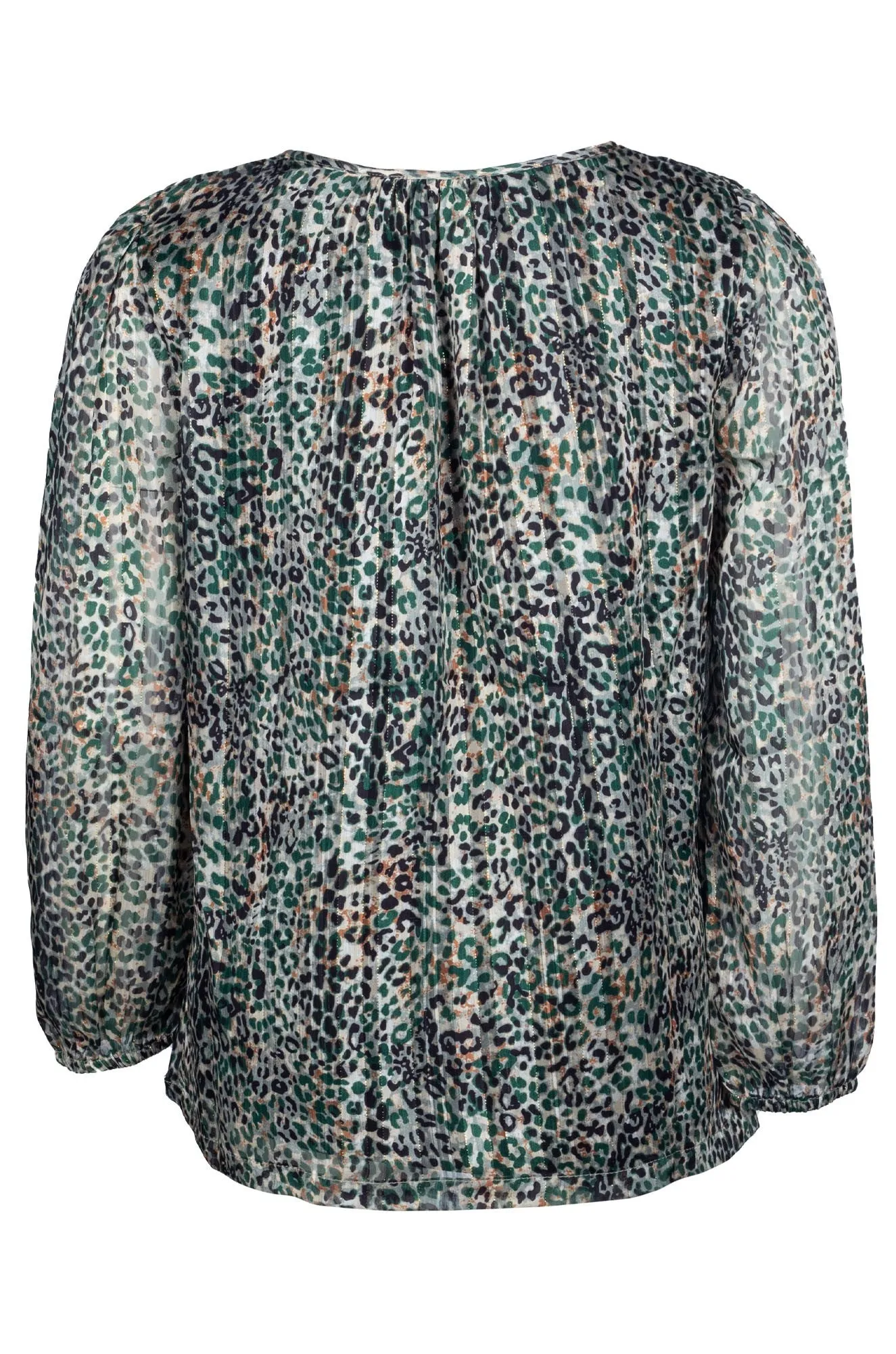 Winter Core Printed Chiffon Top | Olive Sand Leopard | 7121B1