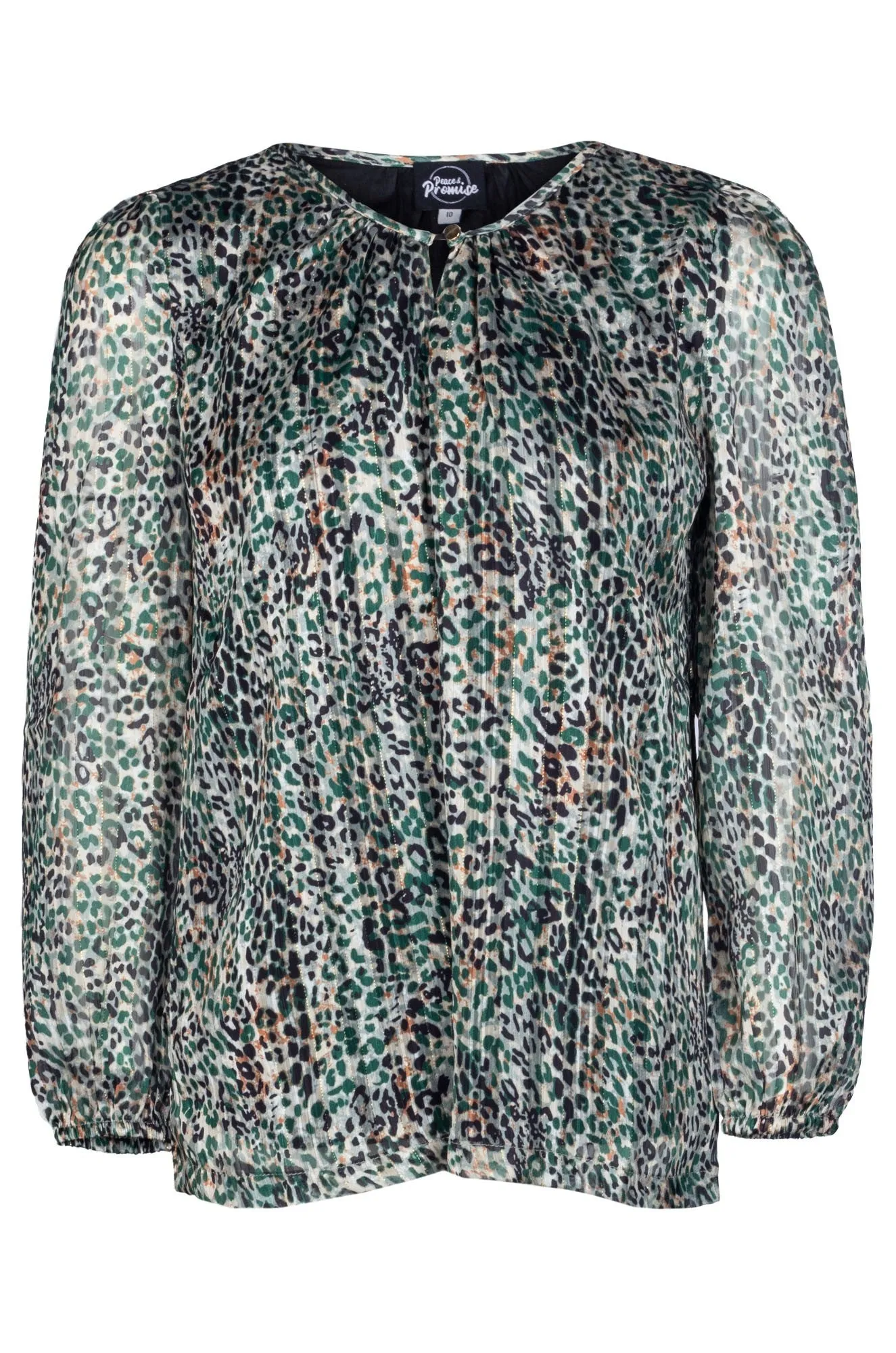 Printed Chiffon Top | Olive Sand Leopard | 7121B1 EasyAdjustStraps StretchableMaterial