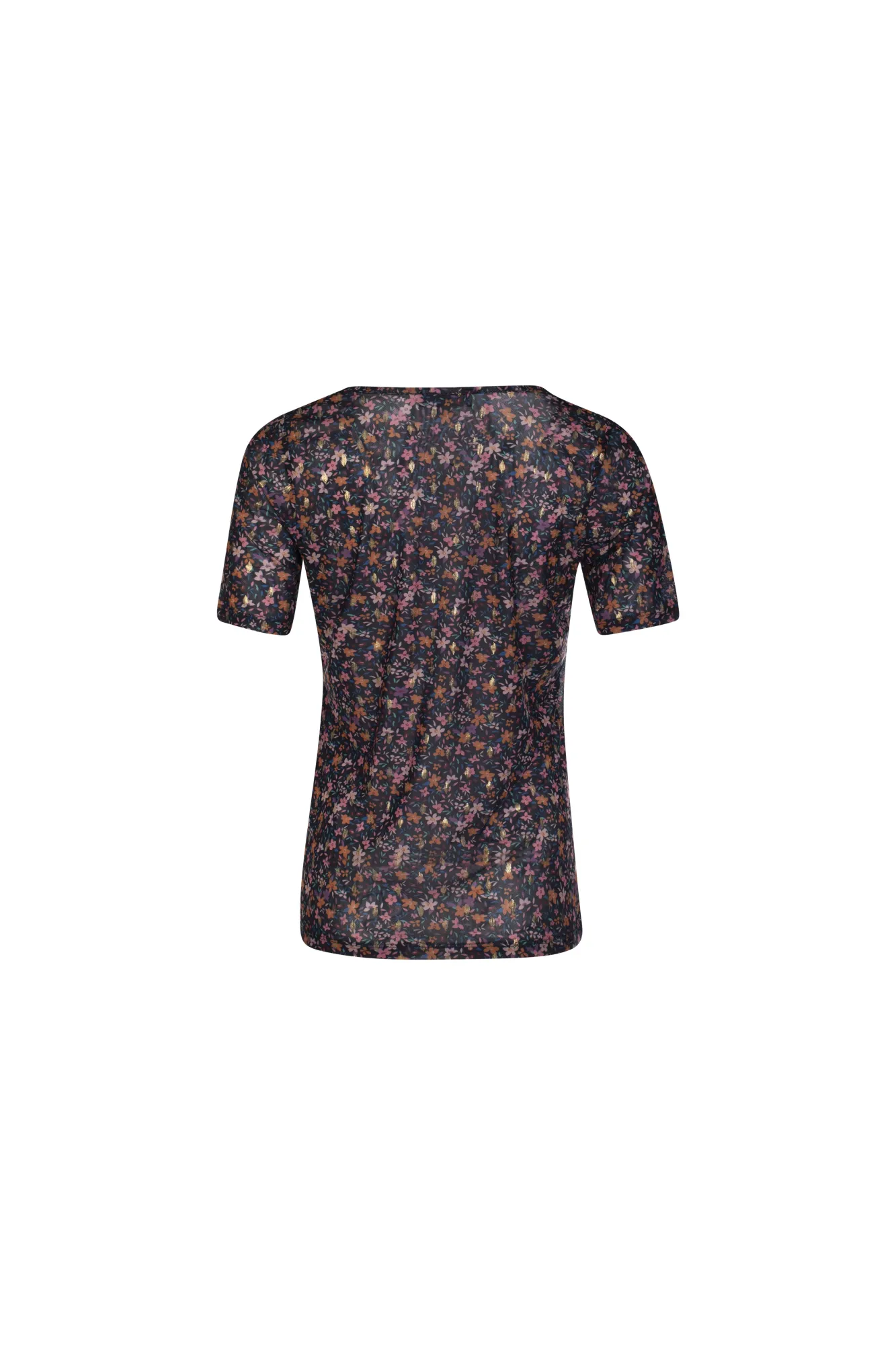 FrictionReducing Lining Printed Mesh Top | Multi Foil Flower | 7241AR