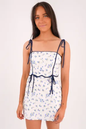 Mesh Soft Cool Palette Giovanna Mini Dress Blue