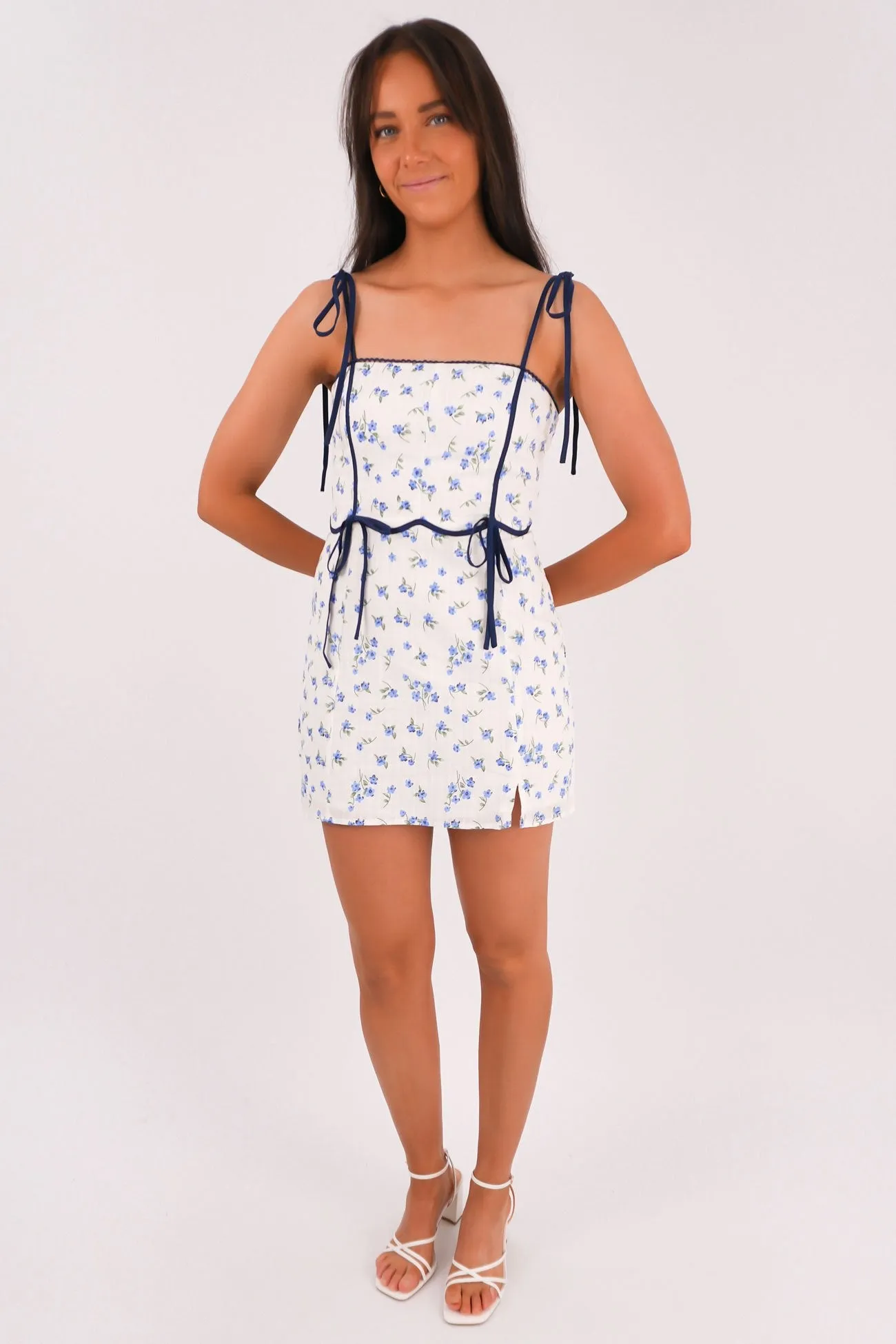 Grace Base Giovanna Mini Dress Blue