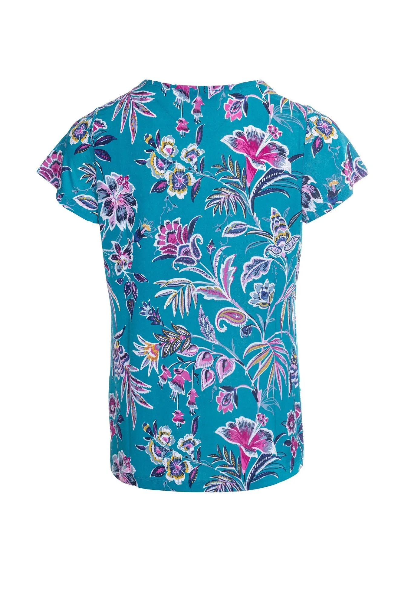 Stage Soul Printed Slinky Top | Jade Pink Garden Puff | 7403A1