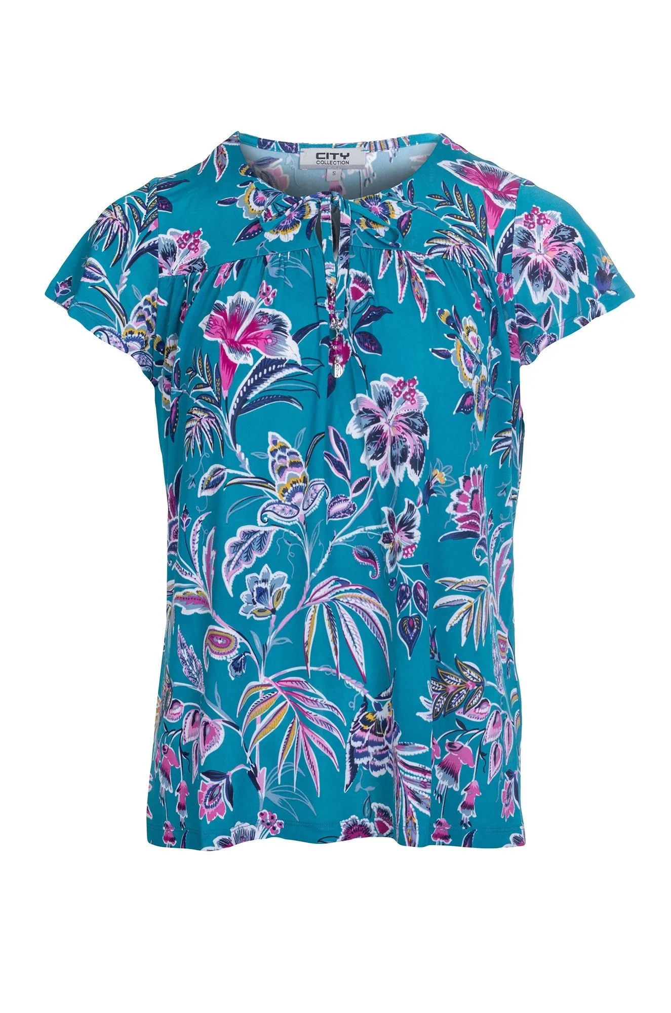 athletic shoes Simple Fashion Printed Slinky Top | Jade Pink Garden Puff | 7403A1