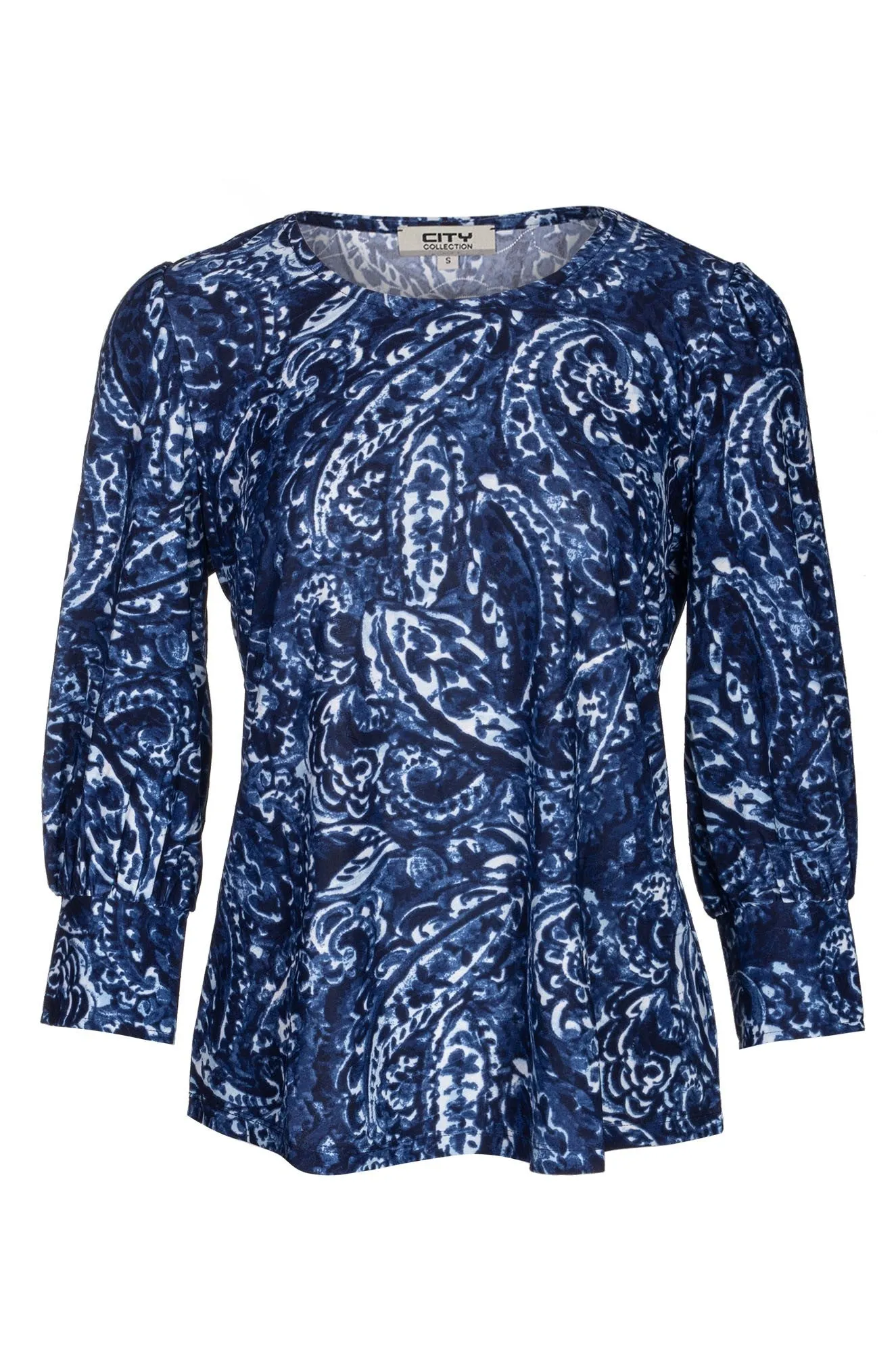 Printed Slinky Top | NAVY PAISLEY | 7401B1 Cozy Design