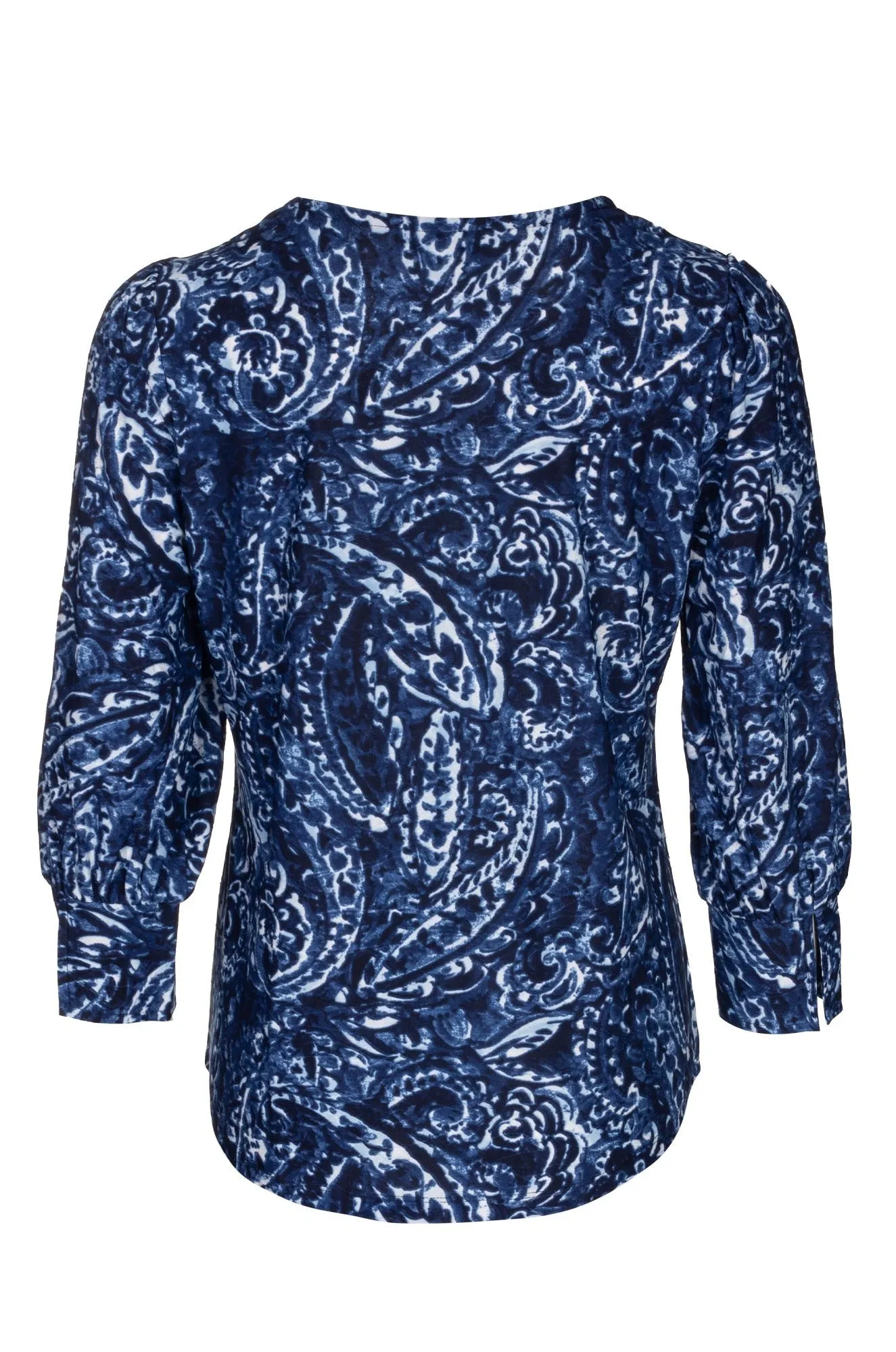 Comfort sleepwear Summer Style Printed Slinky Top | NAVY PAISLEY | 7401B1