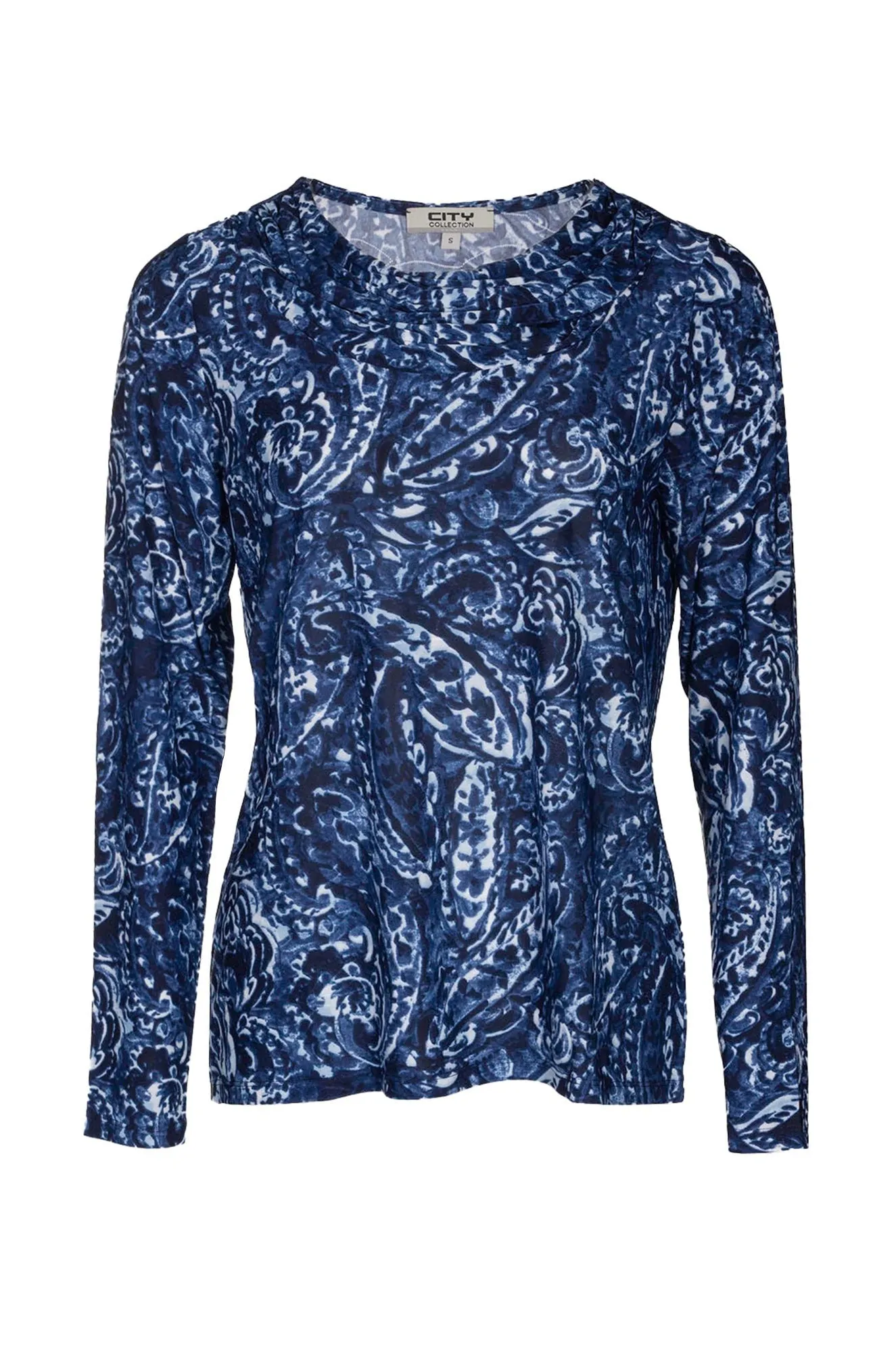 Printed Slinky Top | NAVY PAISLEY | 7402B1 Stretch Fit Lounge Wear