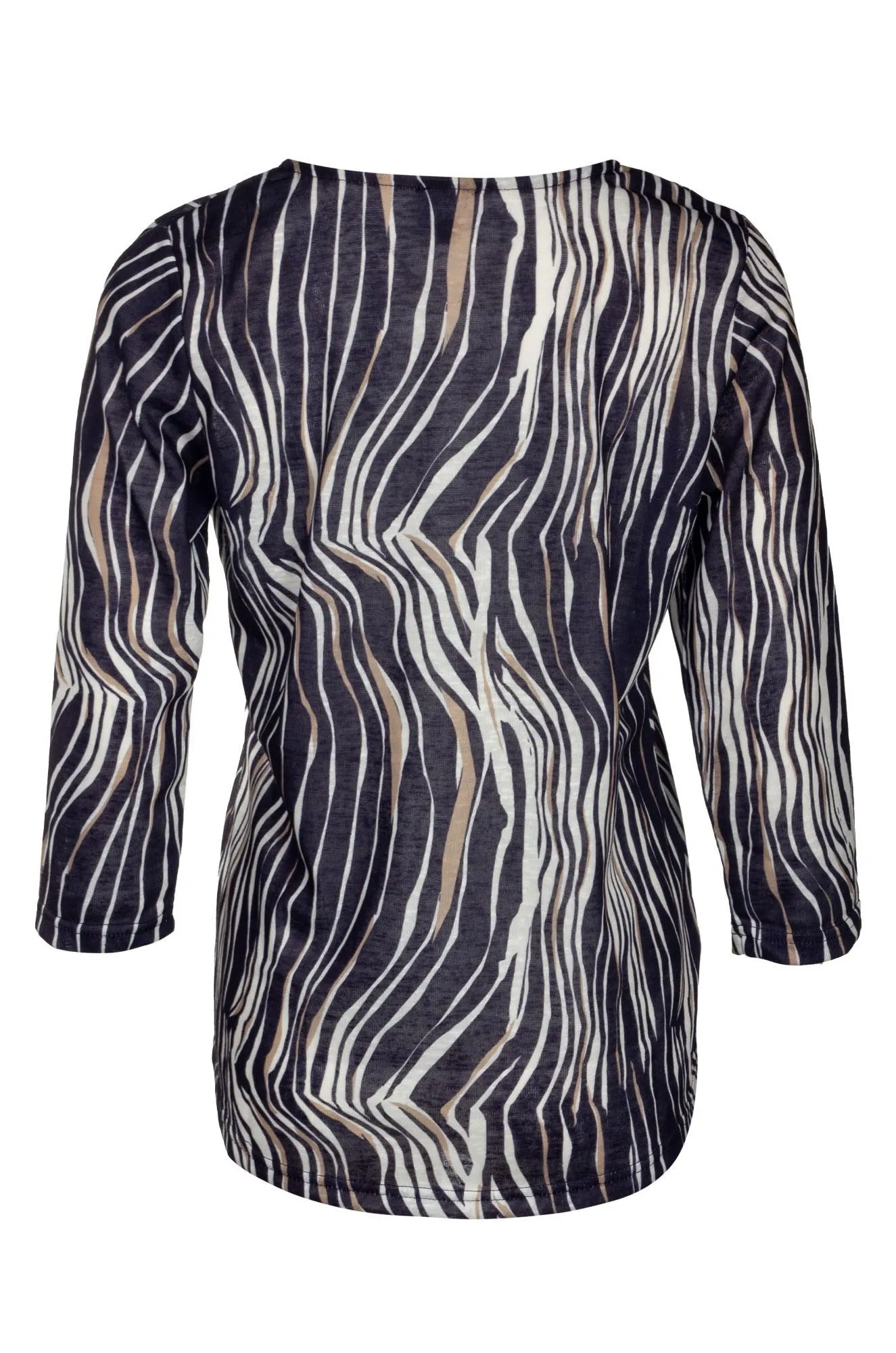 Printed Slub Top | Black Natural Wave | 6801B1 Rich Tone