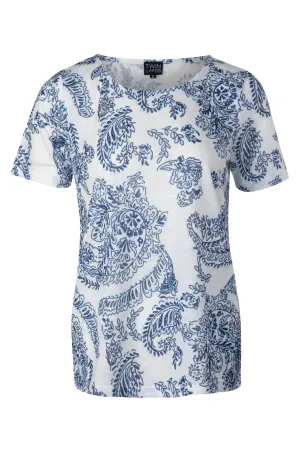 Printed Slub Top | BLUES PAISLEY | 6791A1 Hotel Style