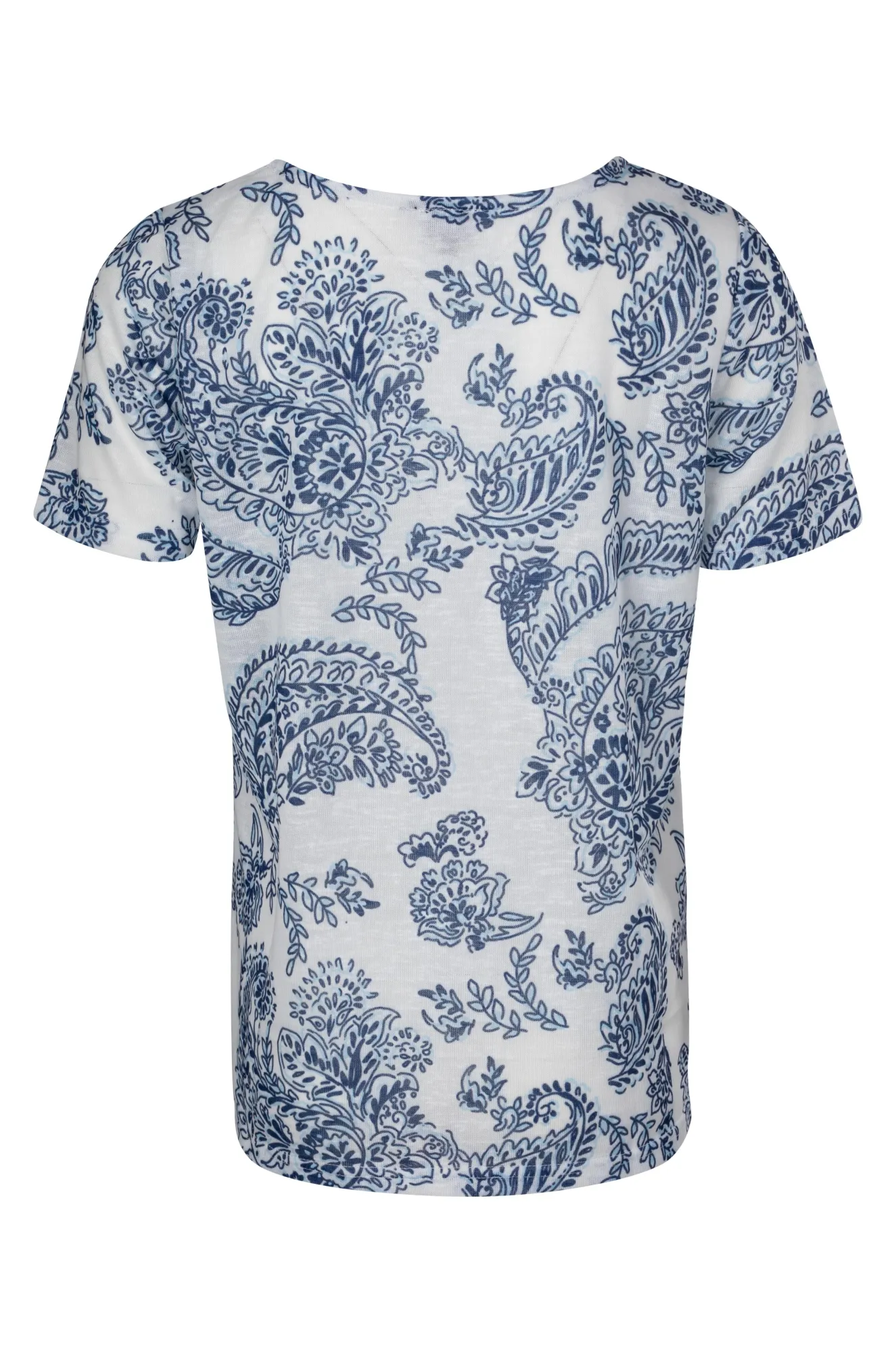 DoubleLayeredEdging Moon Cool Printed Slub Top | BLUES PAISLEY | 6791A1