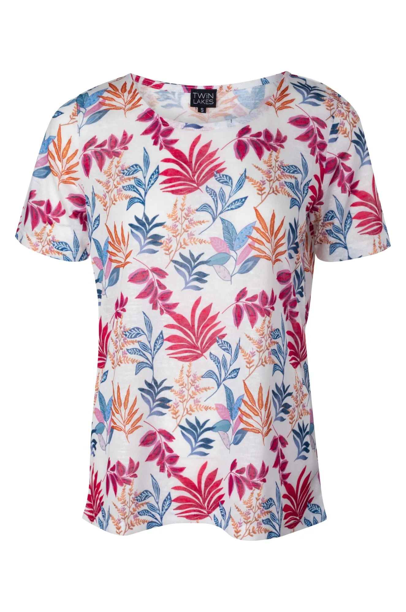 Printed Slub Top | Cerise Orange Leaf | 6791A1 Design Edge Comfort Design