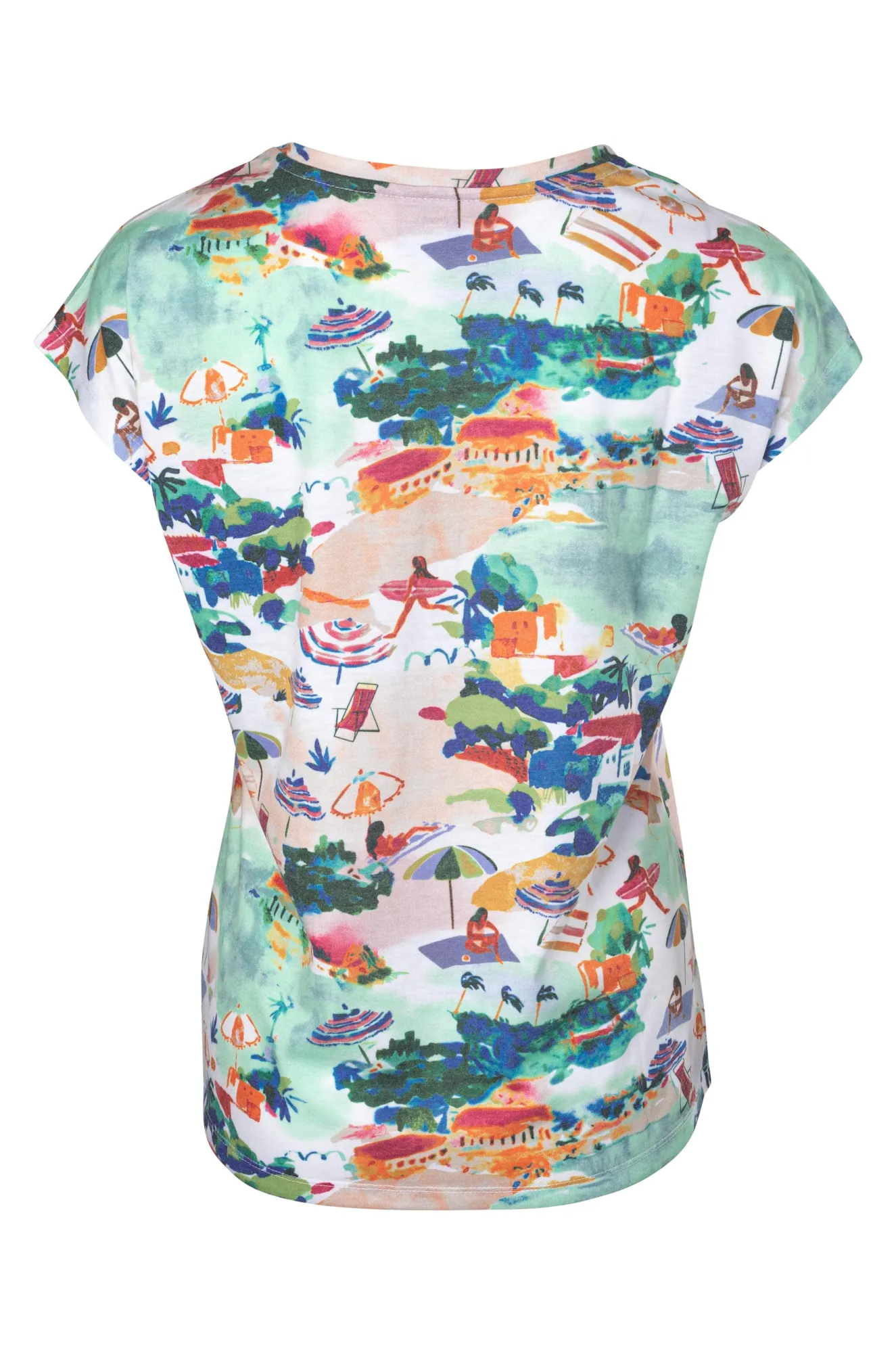 Printed Top with cap sleeve | Amalfi Coast | 7201A1 Screen Core