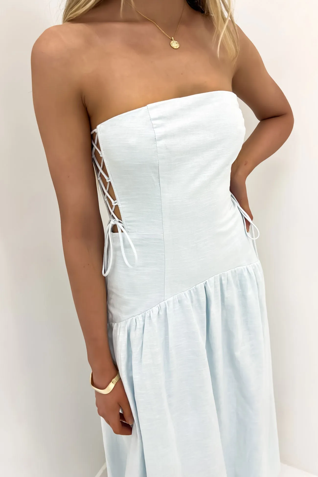 Easy Wrap Pixie Midi Dress Blue