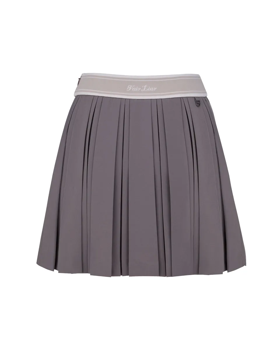 Timeless Wear Minimal Touch double pleated band skirt - Cocoa