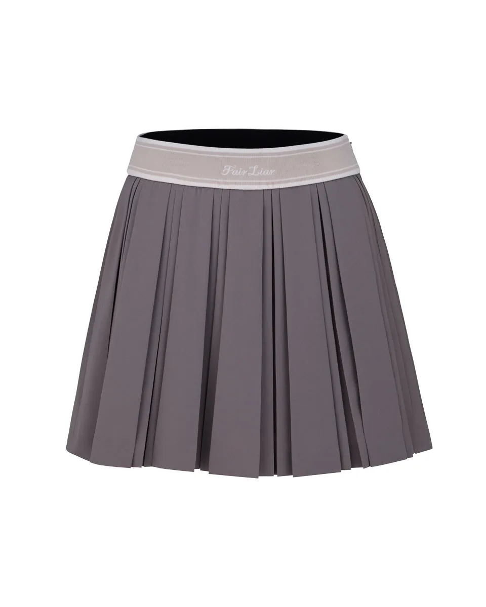 garden party double pleated band skirt - Cocoa
